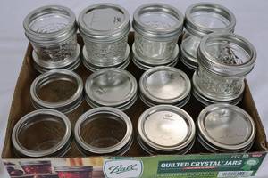 Ball Quilted Crystal Jars With SureTight Lids (Lot of 12)