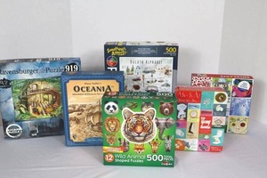 Mixed Puzzle Lot - Ravensburger, Oceania, Duluth Alphabet, Cra-Z-Art &amp More