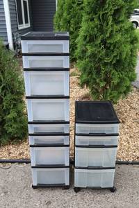 Plastic Drawer Storage Towers (Lot of 2)