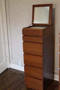 6-Drawer Wood Dresser with Lift Top and Mirror