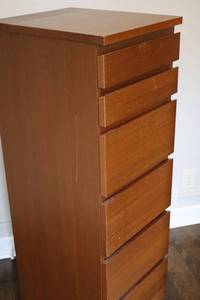 6-Drawer Wood Dresser with Lift Top and Mirror
