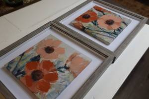 Framed Floral Wall Art Set (Lot of 2)