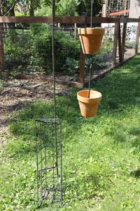 Butterfly Double Hanging Planter Stand With 2 Pots