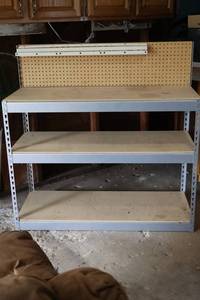 Metal Work Bench with Pegboard