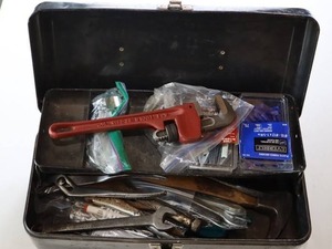 Metal Toolbox with Assorted Hand Tools