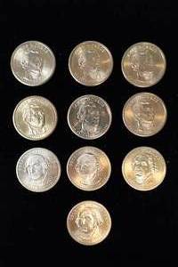 Presidential Dollar Coins Denver Mint (Lot of 10)
