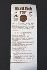 Lincoln-Kennedy Penny Collectible Card With Coin