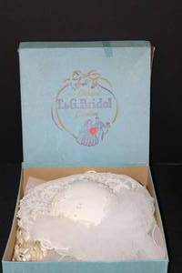 Vintage Beaded Bridal Cap Headpiece and Veil