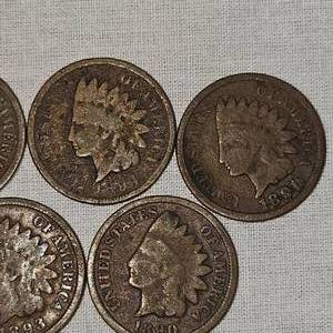 Lot of 5 Indian Head Pennies