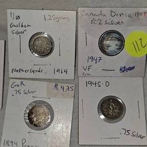 5-Misc Foreign Coins Silver