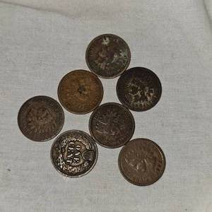 Assortment of 7 Indian Head Pennys 1c
