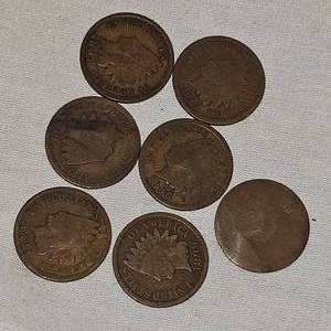 Assortment of 7 Indian Head Pennys 1c