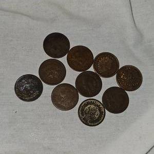 Assortment of 10 Indian Head Pennys 1c