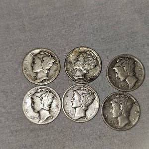 Mercury Dime Lot of 6