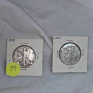 1939,45 Walking Liberty Halves 50c