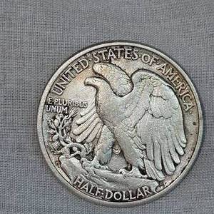 1939 XF w Toning, Walking Liberty Half 50c