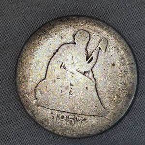 1857 Seated Liberty Quarter 25c