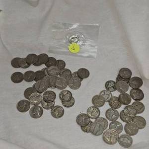 1939-1958 Nickels(63qty)  and 1996 Mint Proof Roosevelt Dime 10c
