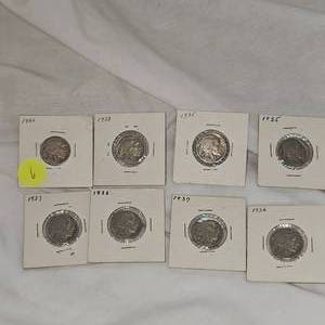 8-Assorted Fuffalo Nickels-5c