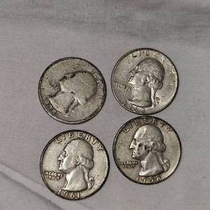 1963.1935.1961.1958 Washington 25c, Lot of 4