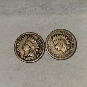 1859,1869 Indian Head Cents 1c, VG
