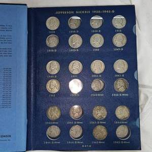 Book of 1938, 1964 Jefferson Nickels including War Nickels