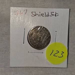1867 Shield Nickel 5c