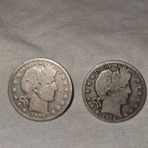 2-Barber Halves 50c