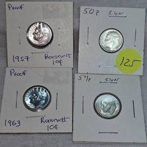 4-Roosevelt Silver Dimes 10c2 Proofs