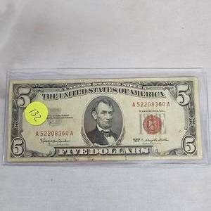 1963 $5 Red Seal Bill