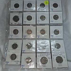 25-Mixed Date Buffalo Nickels, 5c