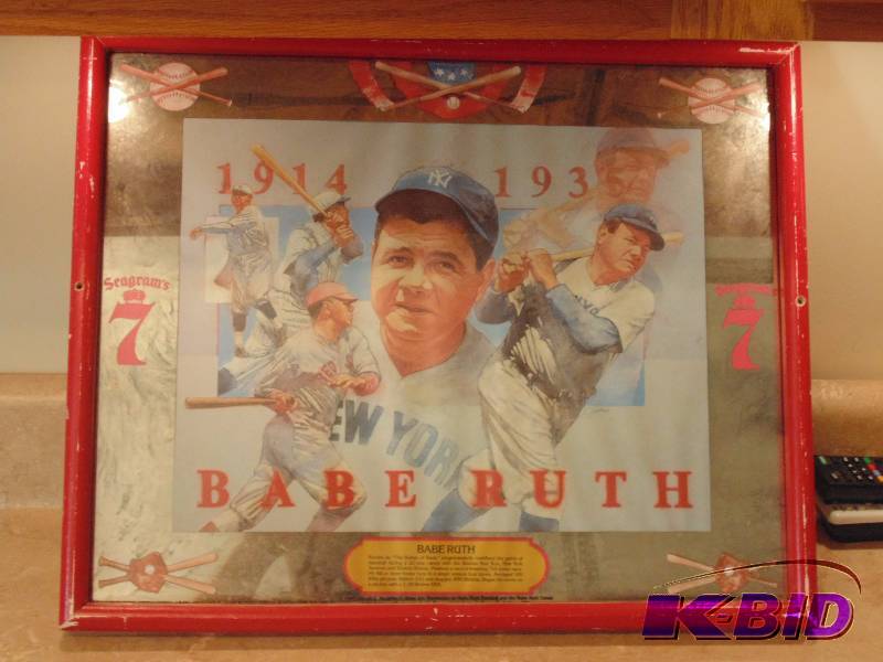 lot 9 image: Seagrams 7 Babe Ruth Mirror