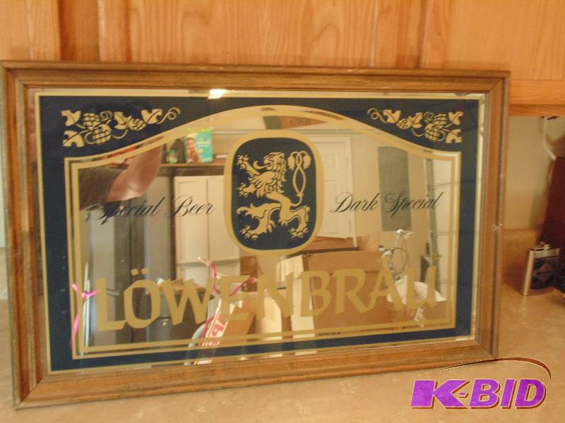 lot 13 image: A Lowenbrau Mirror