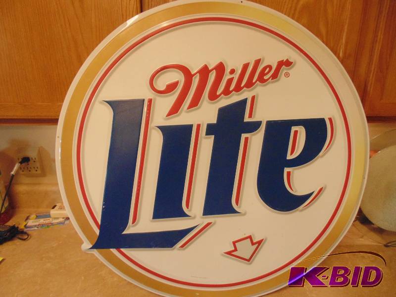 lot 33 image: Miller Light Metal Sign