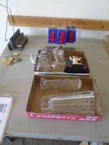 2 flats of crystal & glassware. As shown. CASH ON SITE ONLY. PICKUP IS TUESDAY MAY 19TH FROM 11 AM TO 4 PM. REGARDLESS WHAT THE SCHEDULE STATES.