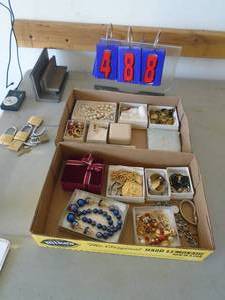 2 flats of jewelry. As shown. CASH ON SITE ONLY. PICKUP IS TUESDAY MAY 19TH FROM 11 AM TO 4 PM. REGARDLESS WHAT THE SCHEDULE STATES.