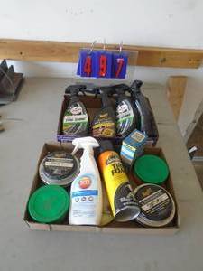 2 flats of automotive cleaning supplies. As shown. CASH ON SITE ONLY. PICKUP IS TUESDAY MAY 19TH FROM 11 AM TO 4 PM. REGARDLESS WHAT THE SCHEDULE STATES.