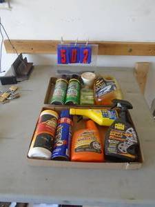 2 flats of cleaning supplies & hornet killer. As shown. CASH ON SITE ONLY. PICKUP IS TUESDAY MAY 19TH FROM 11 AM TO 4 PM. REGARDLESS WHAT THE SCHEDULE STATES.
