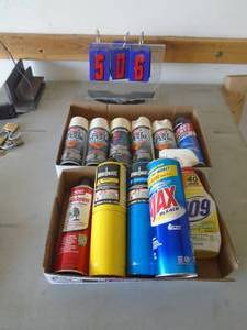 2 flats of chemicals. As shown. Paintauto etc. CASH ON SITE ONLY. PICKUP IS TUESDAY MAY 19TH FROM 11 AM TO 4 PM. REGARDLESS WHAT THE SCHEDULE STATES.