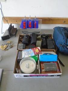 2 flats with vintage monolta camera & misc. As shown. CASH ON SITE ONLY. PICKUP IS TUESDAY MAY 19TH FROM 11 AM TO 4 PM. REGARDLESS WHAT THE SCHEDULE STATES.
