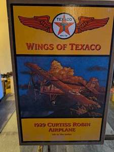 VINTAGE- Wings of Texaco 1929 Curtiss Robin Airplane Die-cast coin bank
