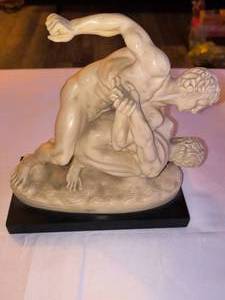 The Wrestlers reproduction sculpture