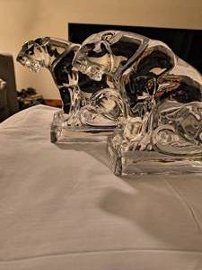 VINTAGE - Art Deco style glass animal bookends