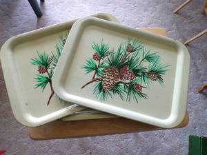 Eight 15 x 11 Serving Trays wEvergreen Design