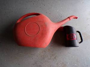 70s Gas Station Items Radiator Water Jug and Acid Fill Jug Never Used