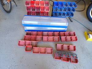 Two 15 Bin Storage Racks & Containers