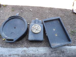 Three Oil Change Containers