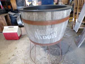 Mountain Dew Pop Barrel with Stand and Insert for Pop