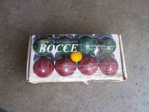 In original Box Bocce Ball Set (older concrete playing balls)