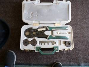 Masterforce Pex Tubing Crimper and Tools.&nbsp Includes Misc. Pex Fittings and Ends.